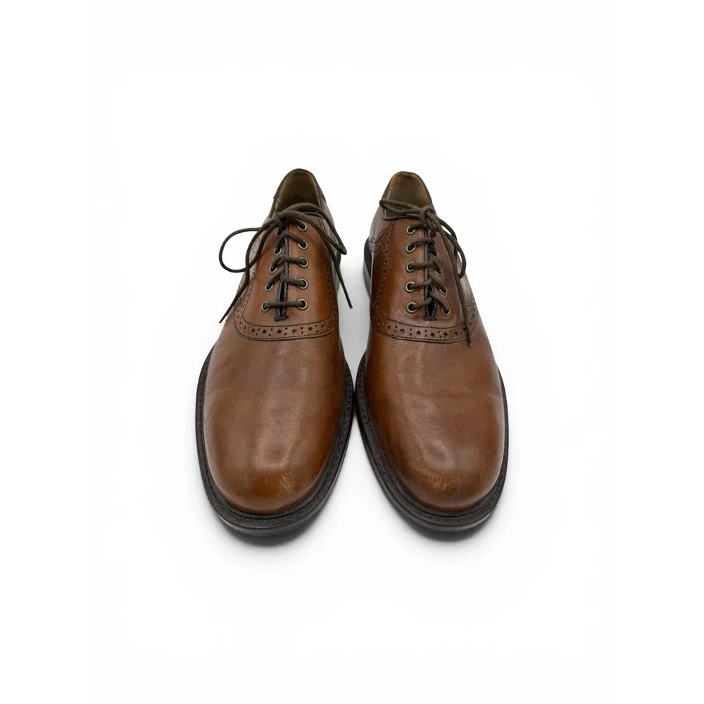 Johnston & Murphy Mens Tan Leather Saddle Oxford Dress Shoes Size 9.5 M